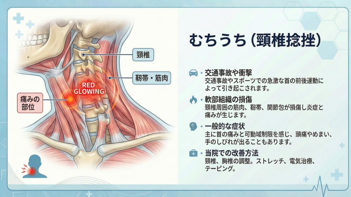 むち打ち（頚椎捻挫）の症状イメージ
