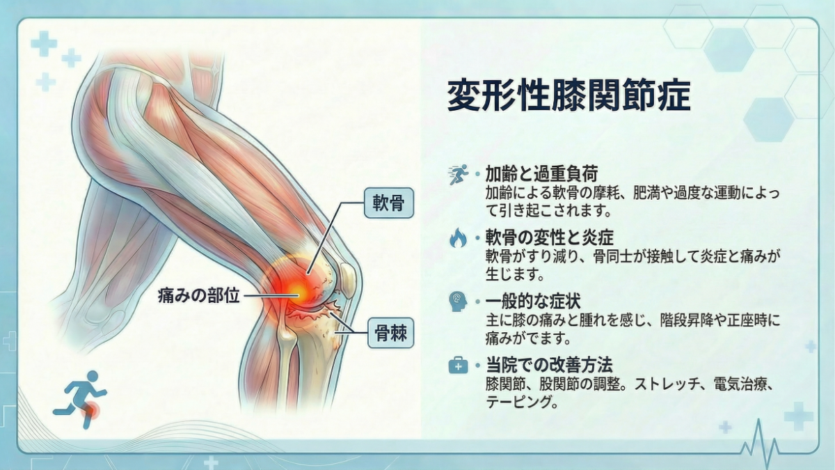 変形性膝関節症の症状イメージ
